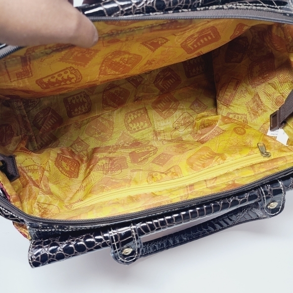 Samantha Brown | Red Faux Leather Crocodile Print Travel Bag (One Size) - Picture 13 of 16